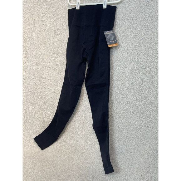 NUX Ribbed Waist Leggings Size Medium Workout Black Moderate Compress NWT - Picture 6 of 13